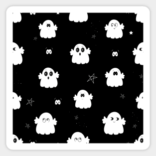 Cute ghosts Happy Halloween design Sticker